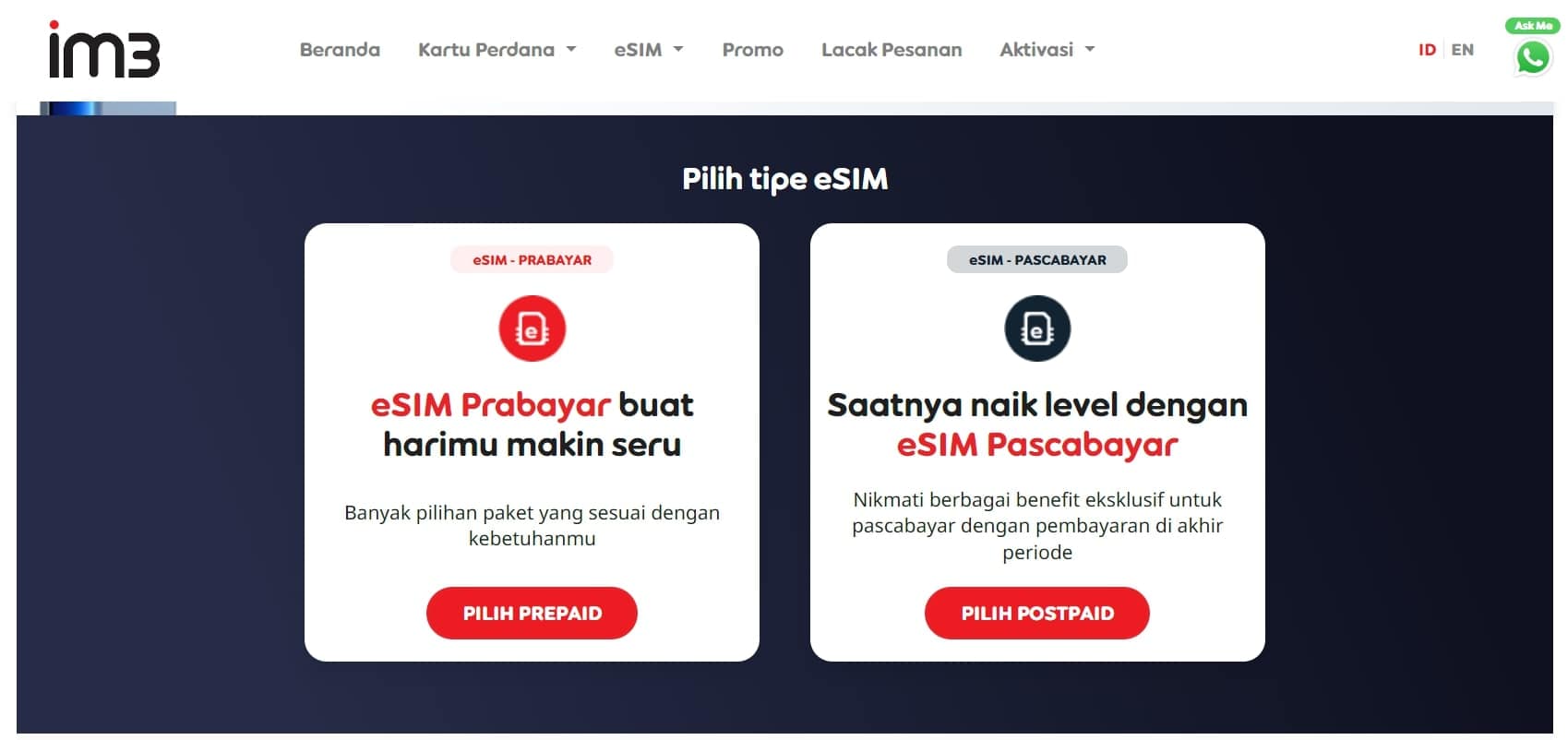 Cara Beli eSIM Indosat via Situs Web myIM3 Shop