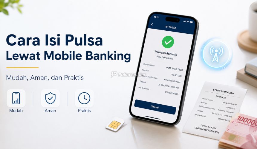 Cara Isi Pulsa Lewat Mobile Banking