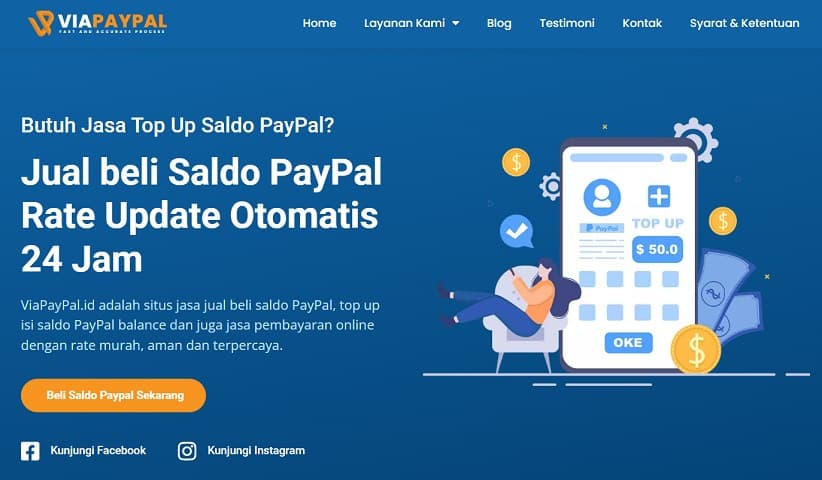 Cara Top up PayPal dengan Bank Mandiri di ViaPayPal.id