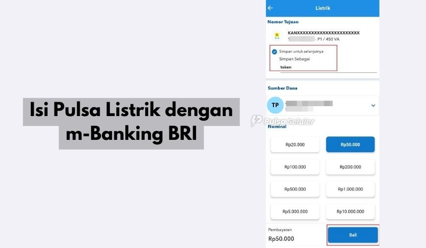 Beli Pulsa Listrik dengan m-Banking BRI