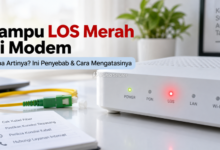 Lampu LOS Merah di Modem