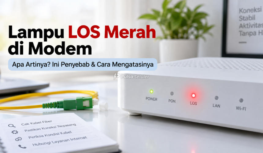 Lampu LOS Merah di Modem