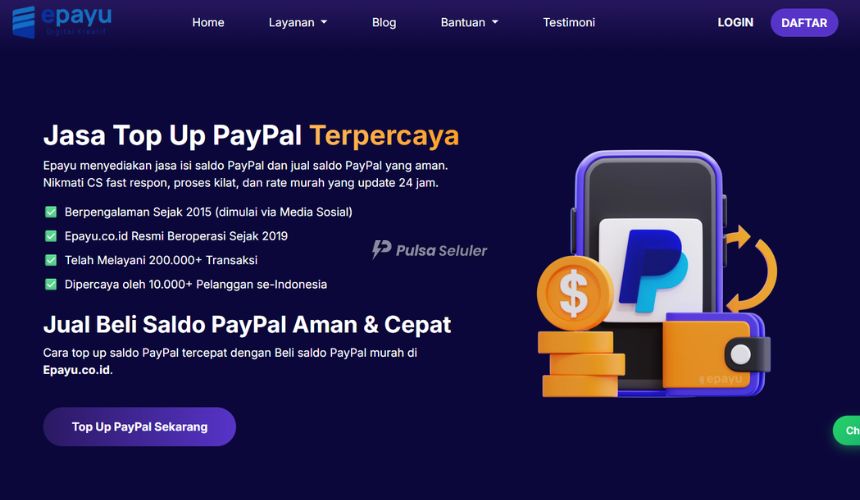 Layanan Top Up PayPal