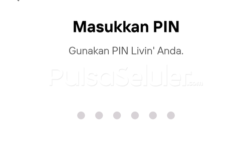 Masukan PIN Transaksi Livin by Mandiri untuk pembelian Pulsa
