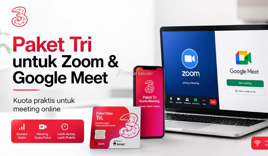 Paket Tri untuk Zoom & Google Meet