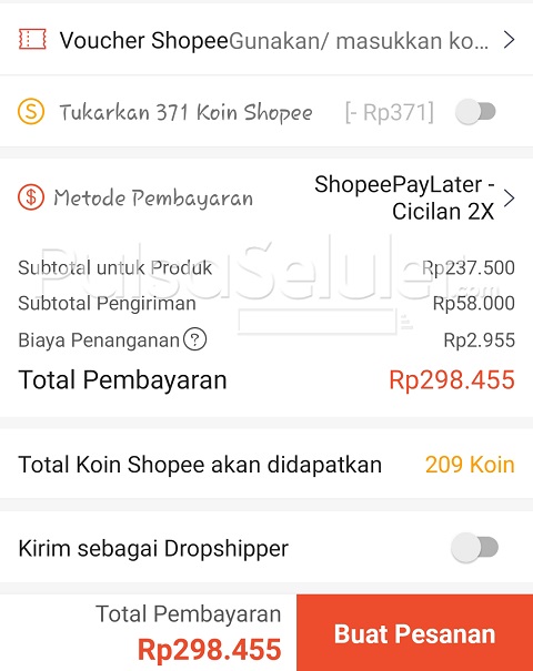 Bayar dengan Shopee PayLater