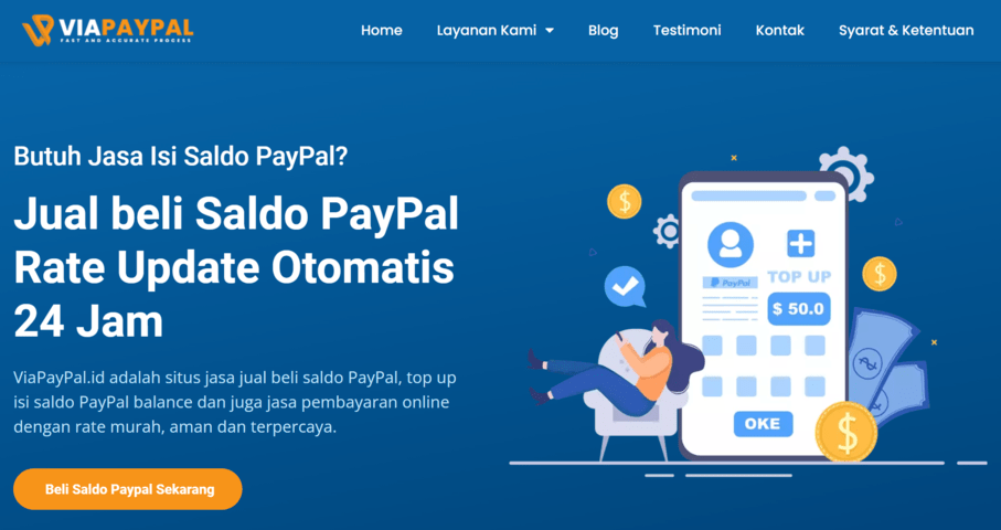 Cara Beli saldo PayPal murah di ViaPayPal.id