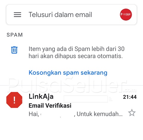 Email verifikasi LinkAja