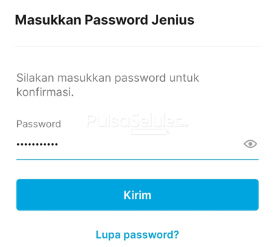 Masukan Password Jenius