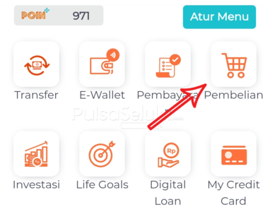 pilih menu pembelian di Bni mobile banking